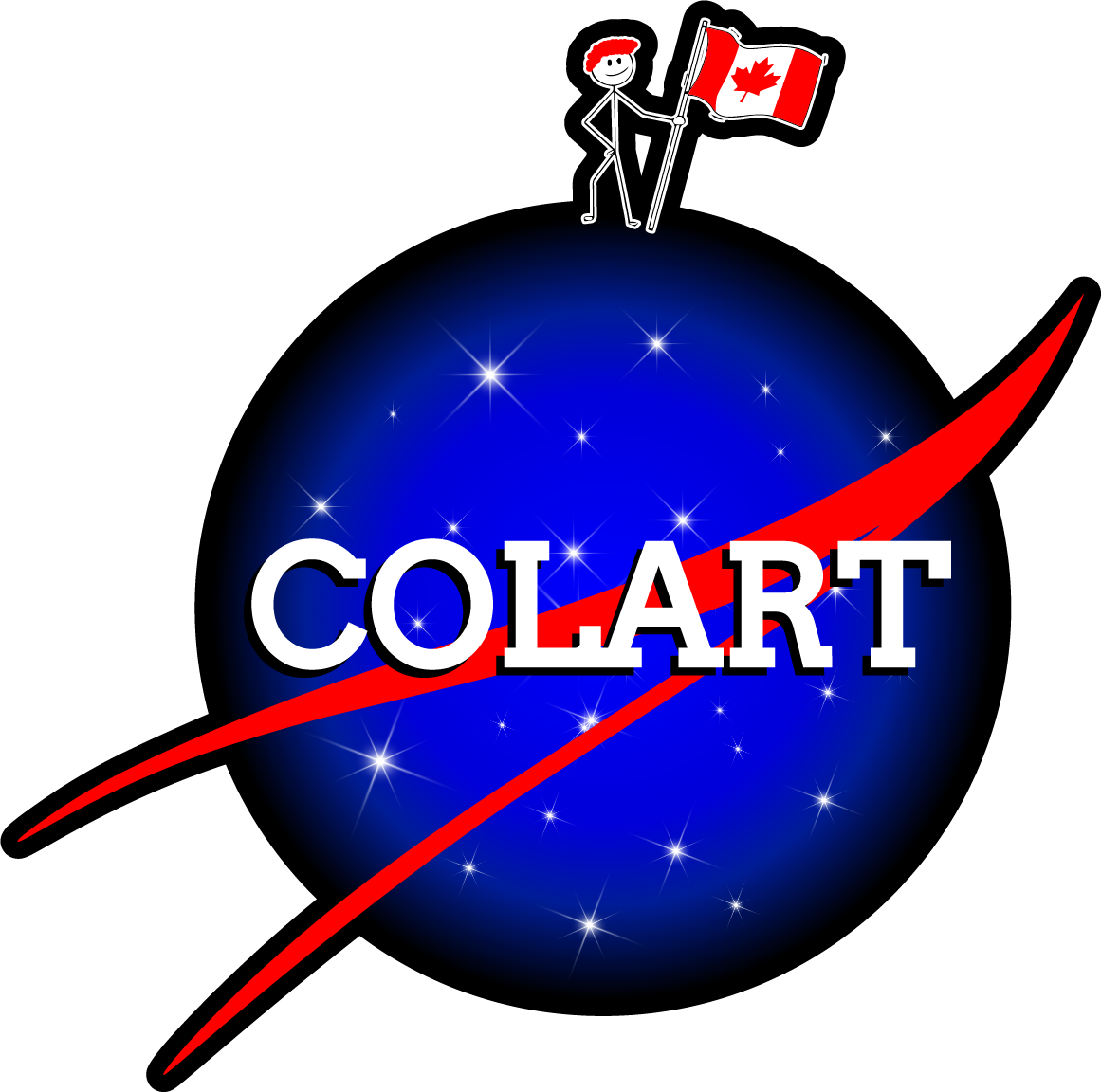A logo of the canadian space agency.